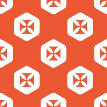Orange hexagon maltese cross pattern Stock Illustration