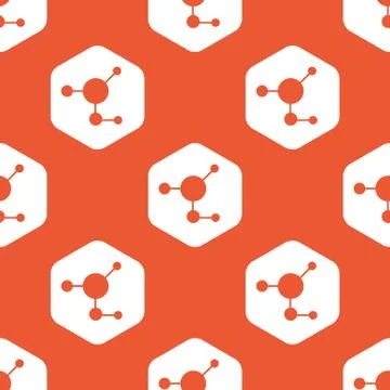 Orange hexagon molecule pattern Illustrazione stock
