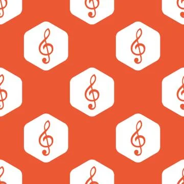 Orange hexagon music pattern Ilustração Stock