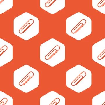 Orange hexagon paperclip pattern Ilustración de archivo