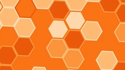 Orange hexagon pattern with light beige borders fills the frame, creating a b Illustrazione stock
