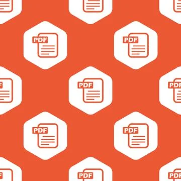 Orange hexagon PDF file pattern Illustrazione stock