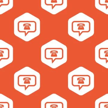 Orange hexagon phone message pattern Stock Illustration