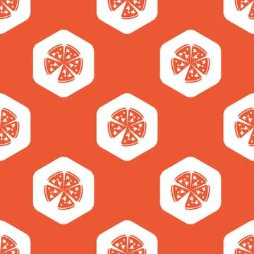 Orange hexagon pizza pattern Stock Illustration