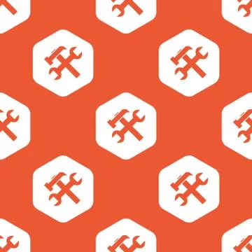 Orange hexagon repairs pattern Stockillustratie