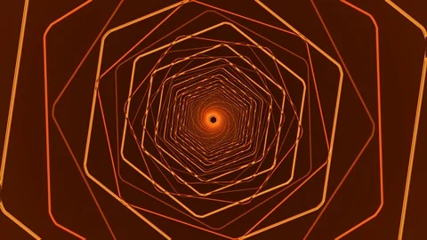 Orange Hexagon Rotation Stock Footage 100648919