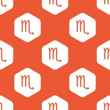Orange hexagon Scorpio pattern Stock Illustration