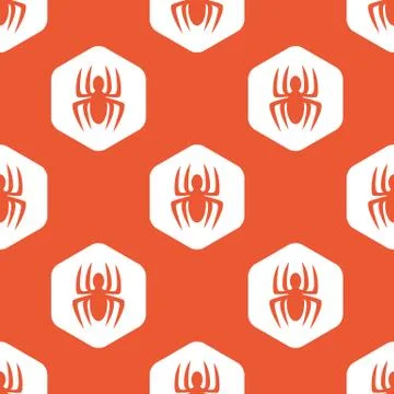 Orange hexagon spider pattern 스톡 일러스트