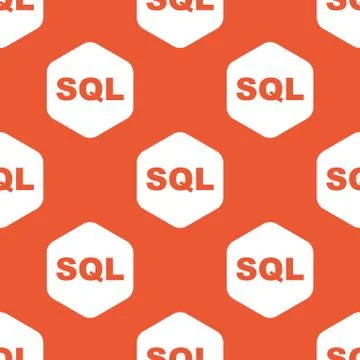 Orange hexagon SQL pattern Illustrazione stock