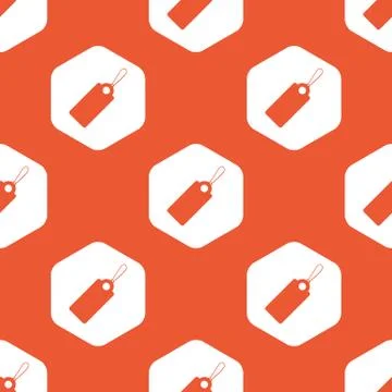 Orange hexagon string tag pattern Stock Illustration