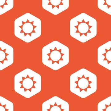 Orange hexagon sun pattern Stock Illustration