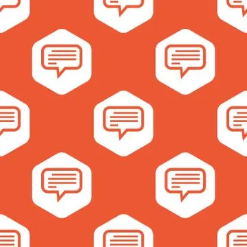 Orange hexagon text message pattern Illustrazione stock