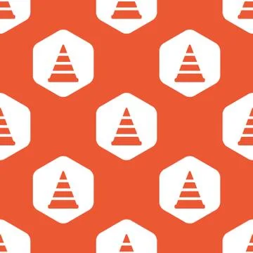 Orange hexagon traffic cone pattern Stock Illustration