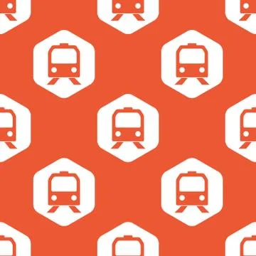 Orange hexagon train pattern Stock Illustration