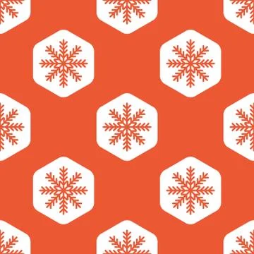 Orange hexagon winter pattern Illustrazione stock