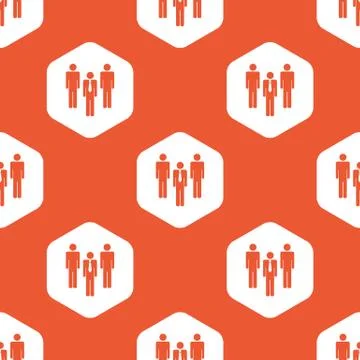 Orange hexagon work team pattern Stock Illustration