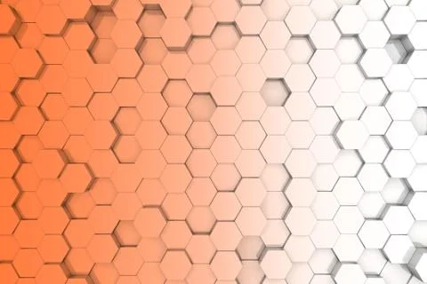 Orange Hexagonal background. 3d background Stock Photos