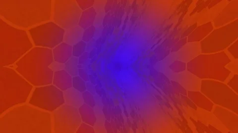 Orange hexagonal tunnel abstract geometric motion an endless of shapes receding Stock Footage 336036806