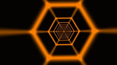 Orange hexagonal tunnel abstract motion background for video projects Stock Footage 339766593