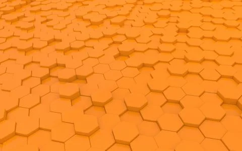 Orange hexagons background close-up. Stock Illustration