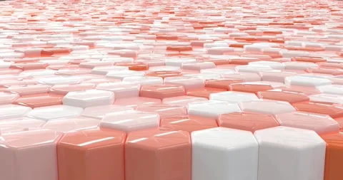 Orange Hexagons Motion Background Side View Seamless Loop Stock Footage 203697766