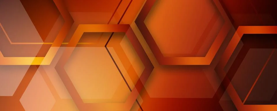 Orange hexagons pattern. Geometric abstract background 스톡 일러스트