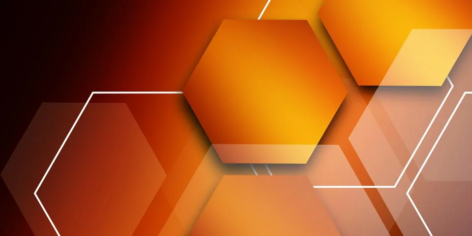 Orange hexagons pattern. Geometric abstract background Stock-Illustration