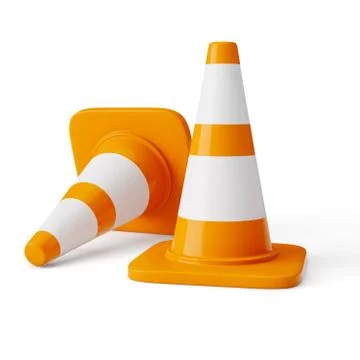 Orange highway traffic construction cones Stockillustratie