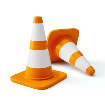Orange highway traffic construction cones 스톡 일러스트