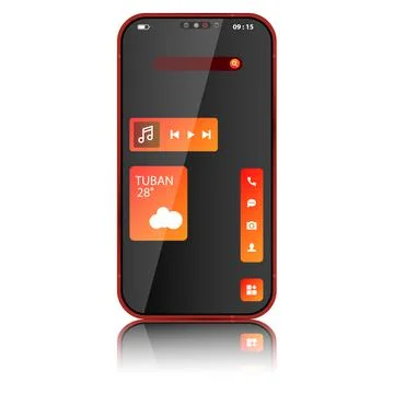 Orange home screen theme design Illustrazione stock