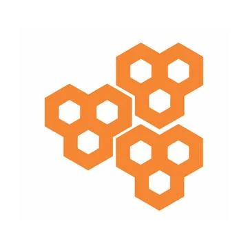 Orange honeycomb beehive shape pattern vector logo and background Stock Illustration