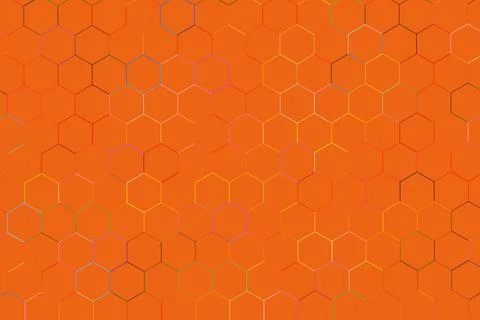 Orange honeycomb pattern with geometric hexagons background Stock Photos