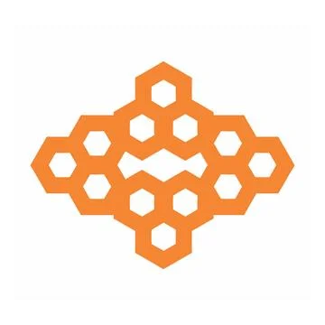 Orange honeycomb shape pattern vector logo and background Stock Illustration