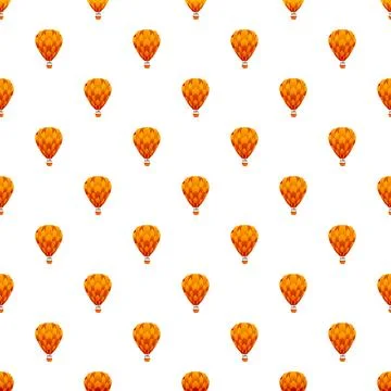 Orange hot air balloon pattern for travel and adventure Stock Illustration