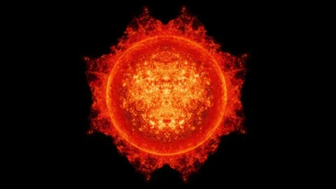 Orange Hot Sun shining in space overlay effect Stock-Footage 322952306