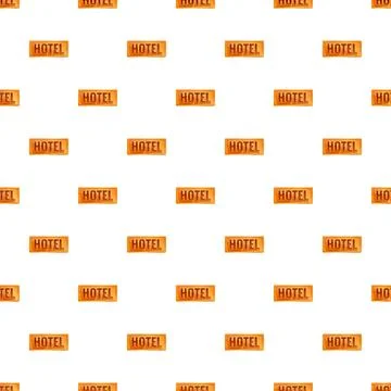 Orange hotel text pattern opakujac bialy tlo Stock Illustration