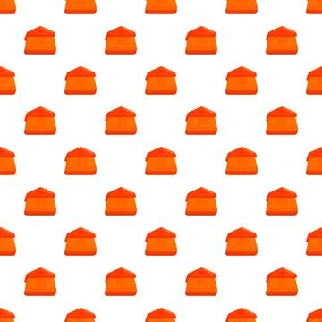 Orange house pattern repeating for housing concept Ilustración de archivo