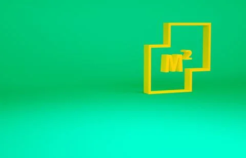 Orange House plan icon isolated on green background. Minimalism concept. 3d i Stock Illustration