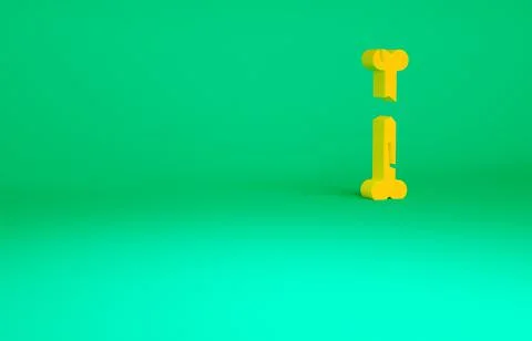 Orange Human broken bone icon isolated on green background. Minimalism concep Stock Illustration