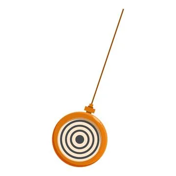Orange hypnosis pendulum swinging on string Stock Illustration