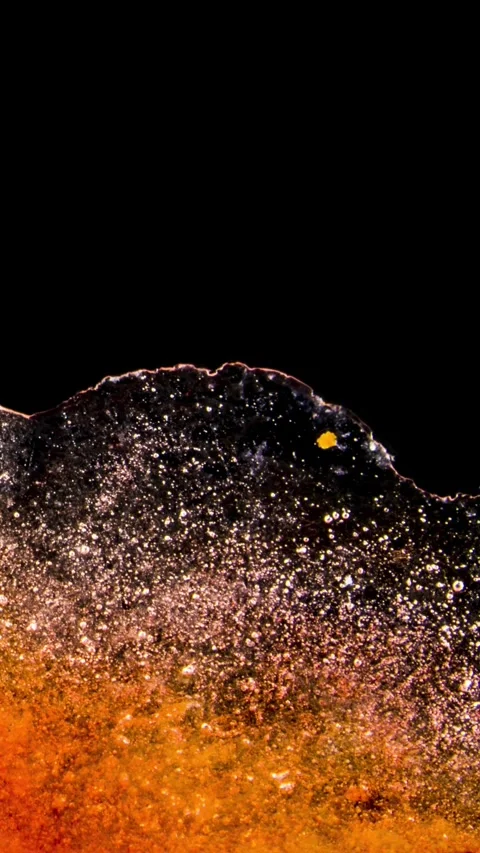 Orange Ice Plate Melting Vertical Time Lapse Fire and Ice Transition Stock Footage 337328313