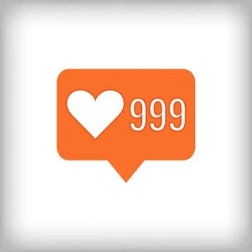 Like orange icon. 999 likes. Vector illustration Stock Illustration
