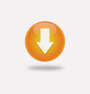 Orange icon arrow down Stock Illustration