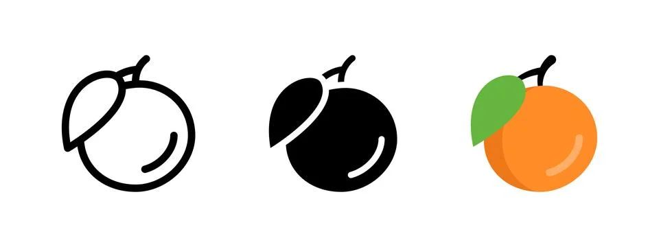 Orange icon. Citrus fruit vector illustration. Vitamin C symbol. Orange fre.. Stock Illustration