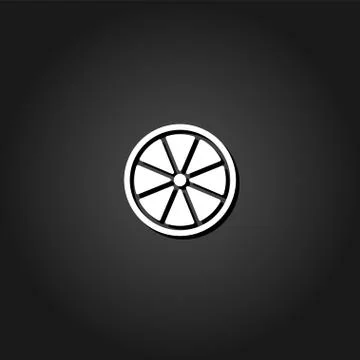 Orange icon flat Stock Illustration