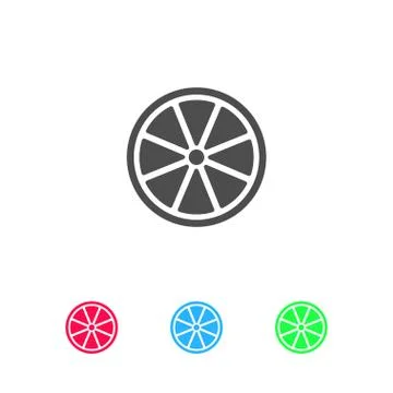 Orange icon flat Illustrazione stock