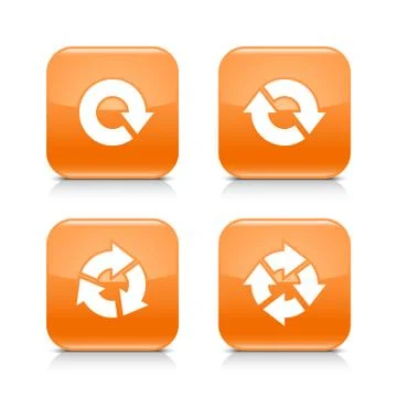 Orange icon refresh reload, rotation, repeat sign 스톡 일러스트