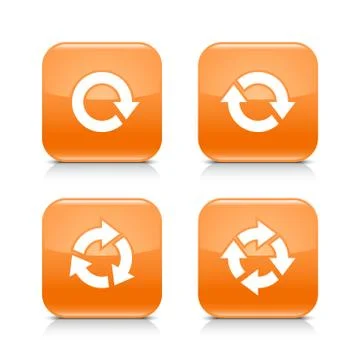 Orange icon refresh reload, rotation, repeat sign Stock Illustration