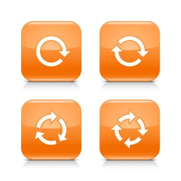 Orange icon refresh reload, rotation, repeat sign Stock Illustration