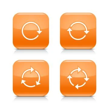 Orange icon refresh reload, rotation, repeat sign Stock Illustration